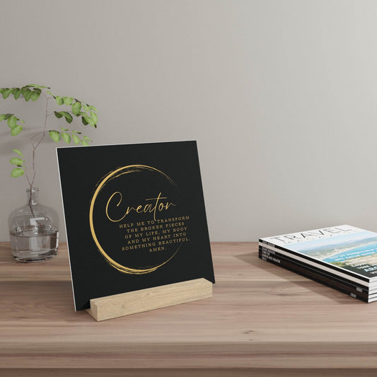 Gallery Board with Stand - 'Creator Prayer' - Broken Pieces Art Studio