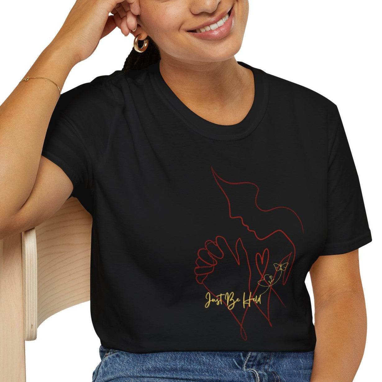'Just Be Held' Unisex Softstyle T-Shirt - Broken Pieces Art Studio